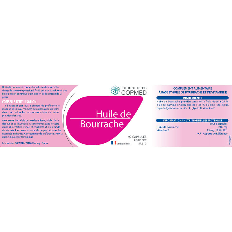 Étiquette Huile de Bourrache Étiquette Huile de Bourrache