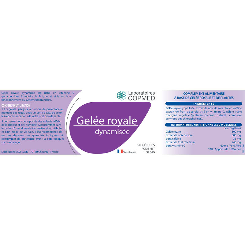 Étiquette Gelée royale dynamisée Étiquette Gelée royale dynamisée