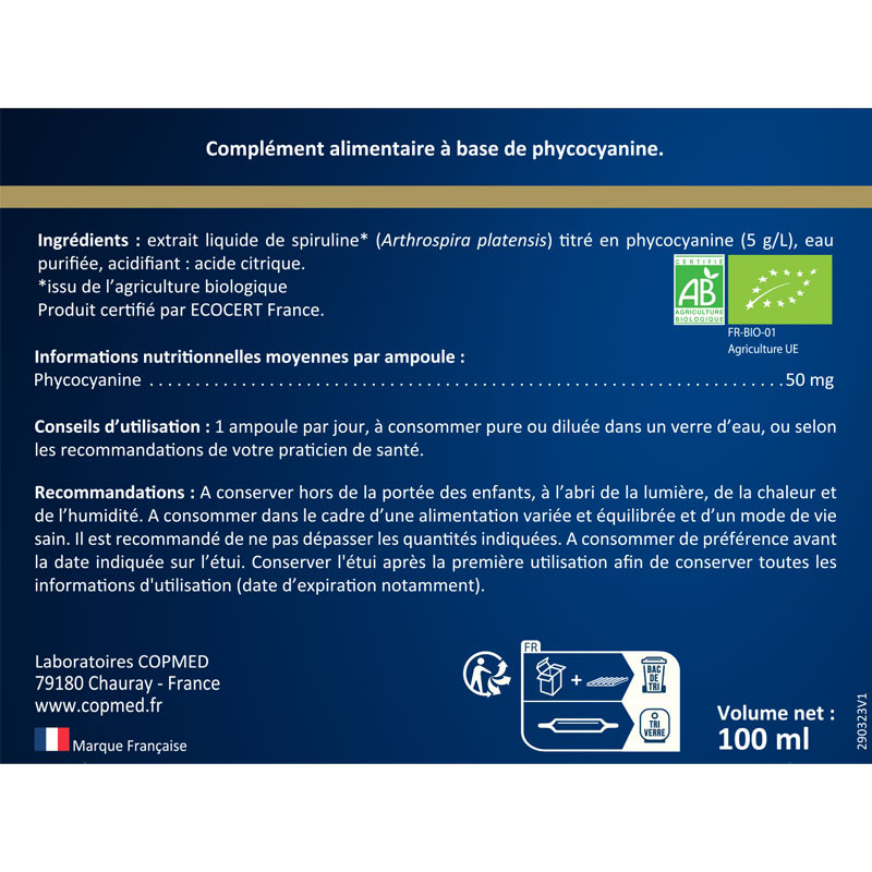 Étiquette phycocyanine premium Étiquette phycocyanine premium