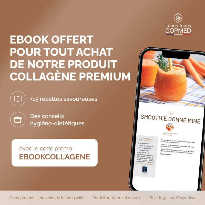 Notre ebook de recettes au collagène est offert pour tout achat ! Notre ebook de recettes au collagène est offert pour tout achat !