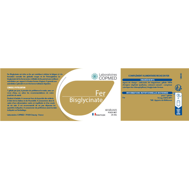 Étiquette Fer Bisglycinate Étiquette Fer Bisglycinate