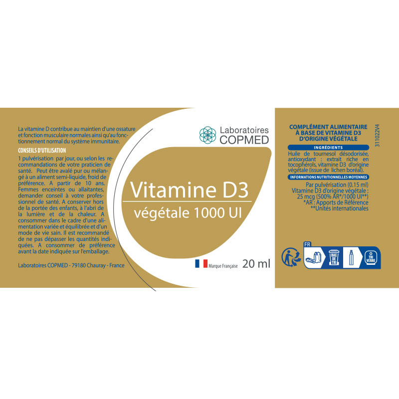 Vitamine D3 végétale 1000 UI