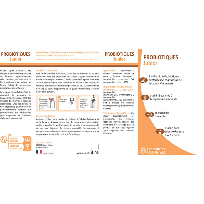 Étiquette Probioiques Junior