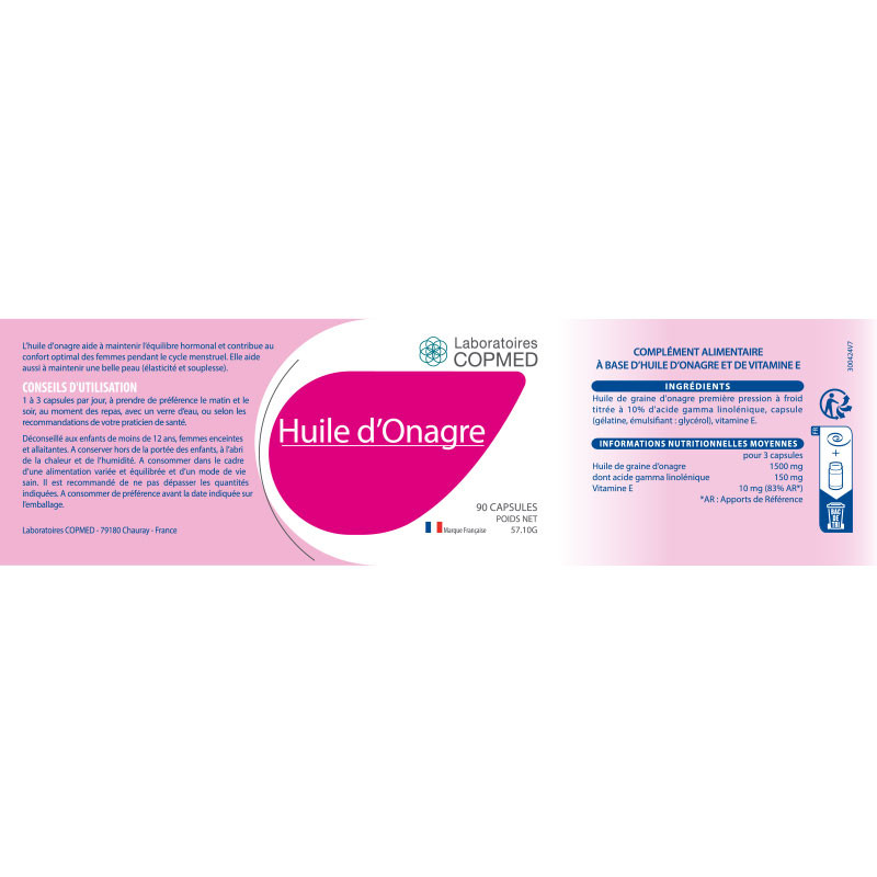 Étiquette Huile d'Onagre Étiquette Huile d'Onagre