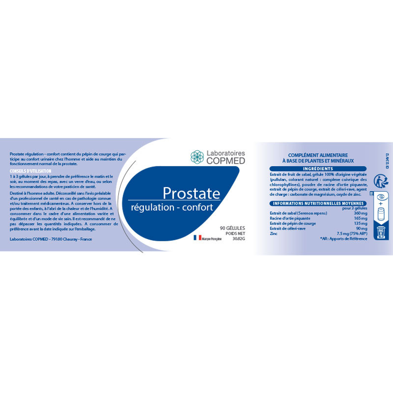 Étiquette Prostate régulation - confort Étiquette Prostate régulation - confort
