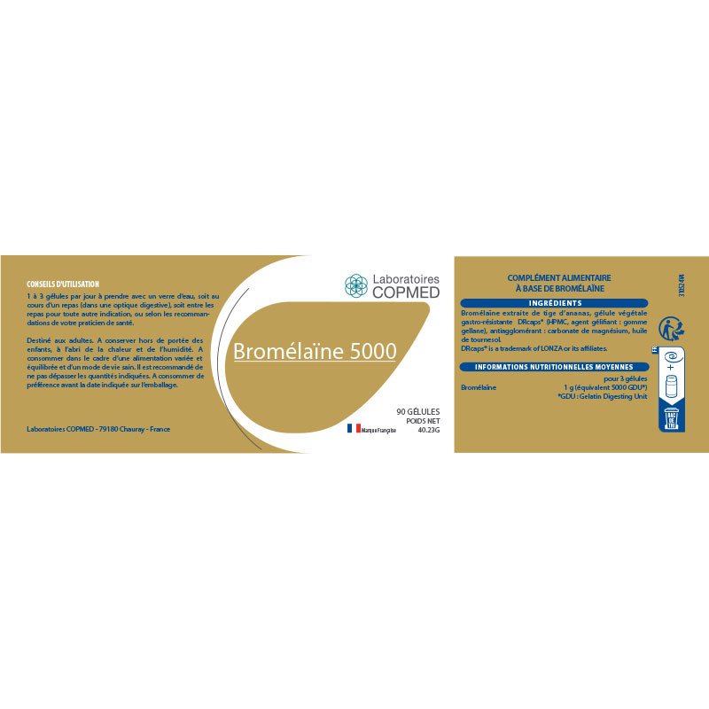 Étiquette Bromélaïne 5000 Étiquette Bromélaïne 5000