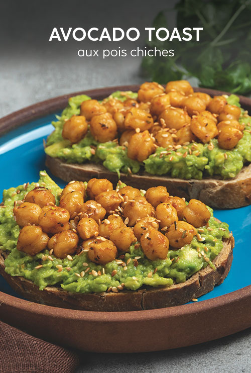Avocado toast aux pois chiches